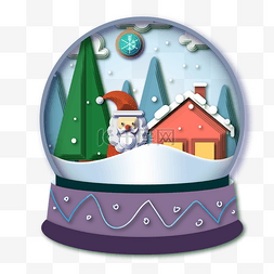 圣诞水晶球水晶球图片_冬季圣诞节水晶球装饰