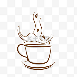 冒着热气的锅图片_线条卡通热气咖啡剪影