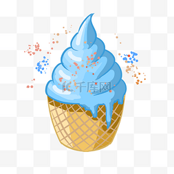 奶油冰淇淋杯插画