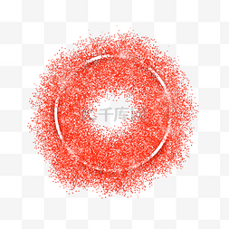 红色环形颗粒感glitter光效元素