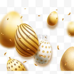 复活节手绘金色蛋