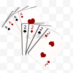 扑克牌游戏图片_斗地主扑克四个二装饰图案