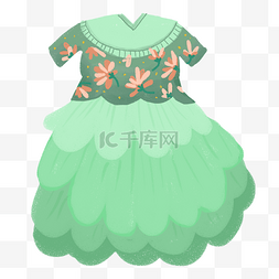 绿色长款连衣裙