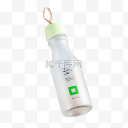绿色创意立体瓶子元素