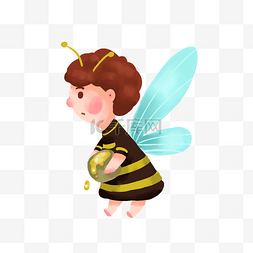 可爱卡通小蜜蜂图片_彩色的小蜜蜂免抠图
