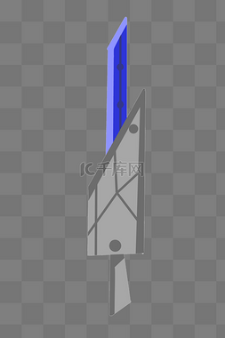 灰蓝色宝剑创意插图