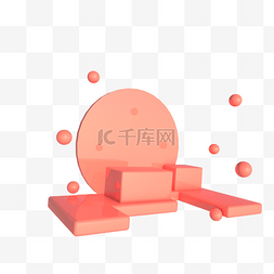 创意立体C4D母亲节展台