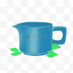蓝色茶杯装饰插图
