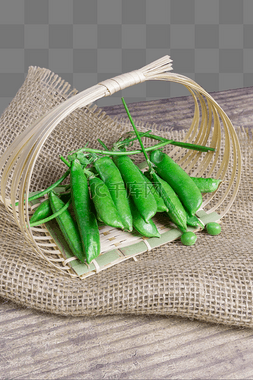 绿色豌豆荚食材