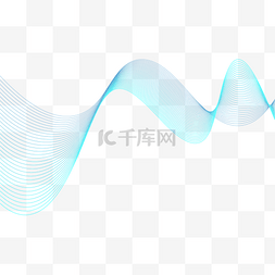 蓝色动感渐变曲线图片_动感科技蓝曲线装饰元素