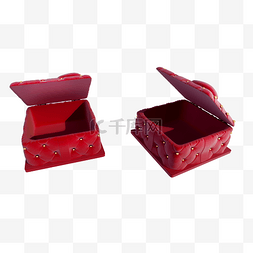 创意3D盒子图片_质感红色盒子png图