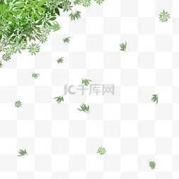 飘落的绿色竹叶素材