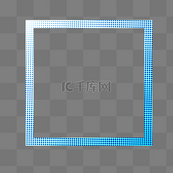 框简约方形图片_蓝色波点方形简约方形边框