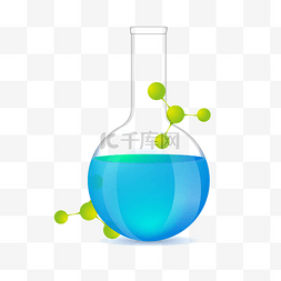 化学实验瓶图片_蓝色的实验瓶