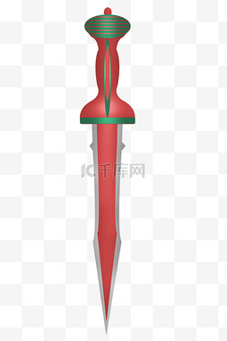 红色的锋利宝剑插画