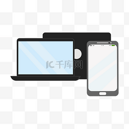 一台电脑多台手机图片_矢量免扣电脑平板手机