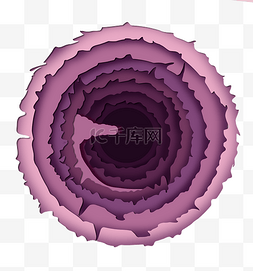 紫色立体剪纸花框素材