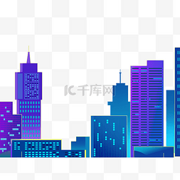 紫色渐变建筑楼房高楼