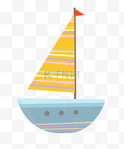 黄色条纹帆船