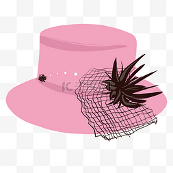 粉色礼帽图片_黑色网纱礼帽