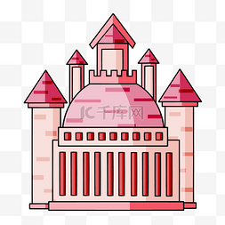 亚洲王国城堡插画