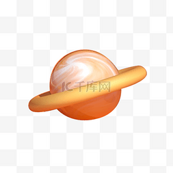 橙色圆弧星球元素