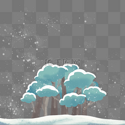 立冬积雪树木