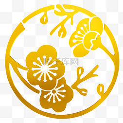 金色中国风纹理素材图片_中国风烫金梅花装饰纹样