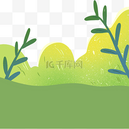 绿色植物郁郁葱葱的草地和小树