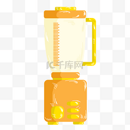 果汁榨汁机卡通图片_黄色电器榨汁机