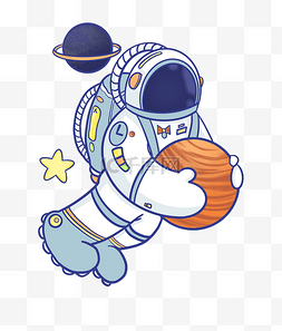 宇航员系列插画图片_太空人宇航员