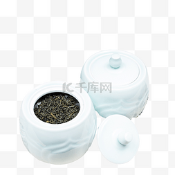 绿色茶壶图片_白色的茶具免抠图