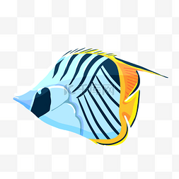 黄色鱼类图片_蓝色条纹深海鱼