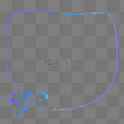 紫色花草边框图片_蓝紫色简约边框对话框