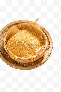 竹筐里的小米