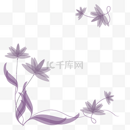 紫色花叶边框