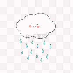 卡通下雨图片_可爱下雨云朵