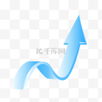 蓝色上升箭头