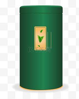 茶叶素材图片_绿色茶叶罐
