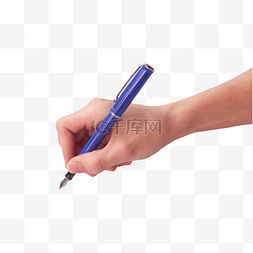 手拿钢笔写字手势