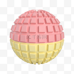 粉黄马卡龙色系立体圆球