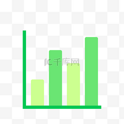 app分析图片_绿色柱形图标免抠图
