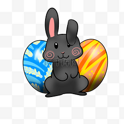 复活节黑色小兔子