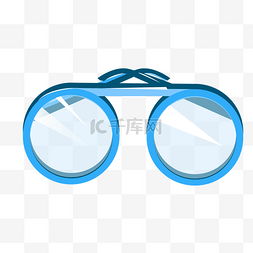 圆方脸个性V眼镜图片_蓝色近视眼镜