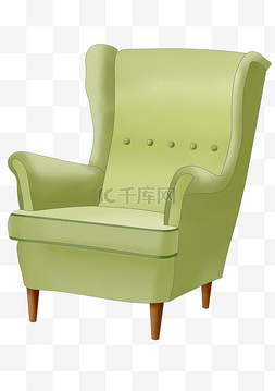 绿色沙发家具插画