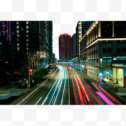 光绘光图片_武汉城市交通夜景交通大智路光绘