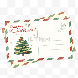 中国风明信片模板图片_圣诞节复古明信片