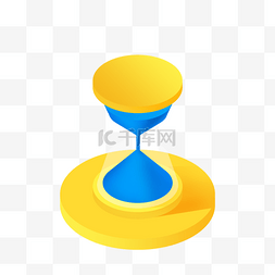 黄色商业沙漏主题微立体icon