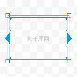 蓝色方框发光图片_科技边框