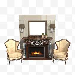 欧式座椅图片图片_一组欧式的壁炉